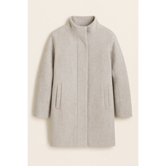 J.Crew Size 12 Wool Coat Light Gray Winter Classic Minimalist Style - Picture 1 of 6